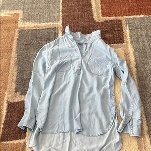 Soho Light Blue Denim-Style Button Down Shirt
